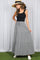 Black Gingham Tiered Maxi Skirt