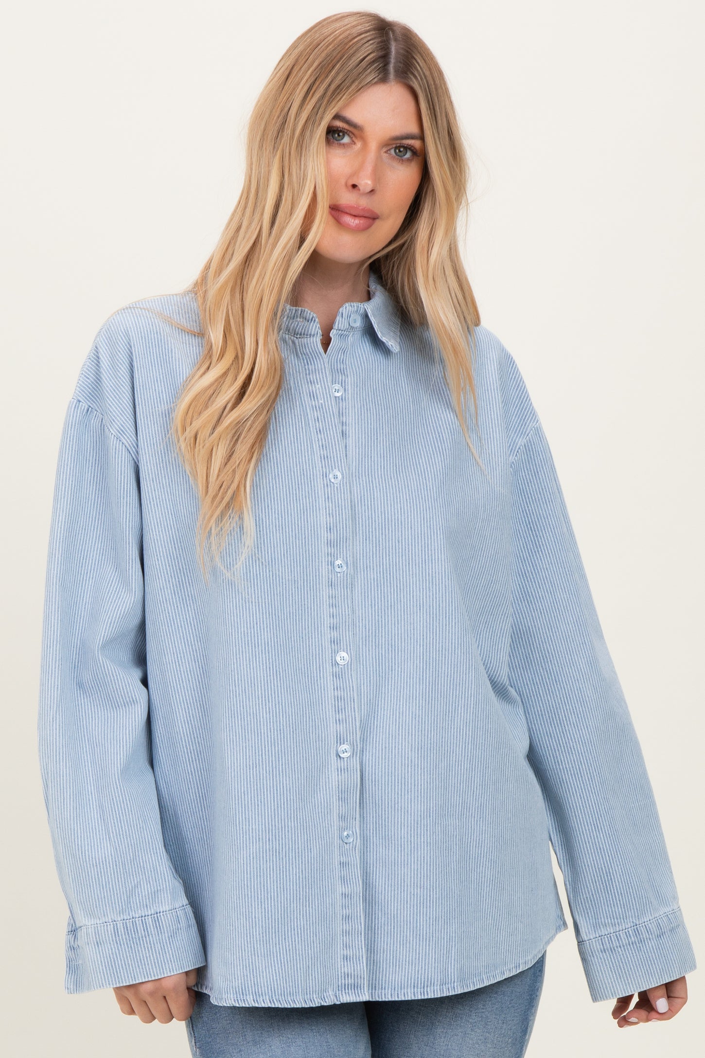 Light Blue Striped Button Down Shirt