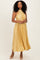 Yellow Pleated Halter Dress