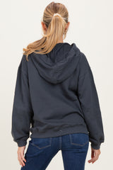 Ash Grey Split Neckline Maternity Hoodie