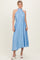 Light Blue Pleated Halter Dress