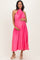 Fuchsia Pleated Maternity Halter Dress