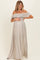 Beige Ruffle Off Shoulder Maternity Maxi Dress