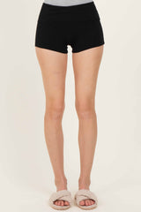 Black Foldover Waistband Shorts