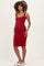 Merlot Ribbed Square Neck Maternity Tank Dress