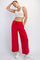 Red Ankle Wide Leg Lounge Pants