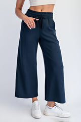 Navy Ankle Wide Leg Maternity Lounge Pants