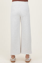 Light Heather Grey Ankle Wide Leg Maternity Lounge Pants