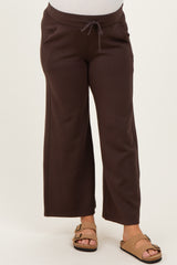 Dark Mocha Ankle Wide Leg Maternity Lounge Pants