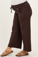 Dark Mocha Ankle Wide Leg Maternity Lounge Pants