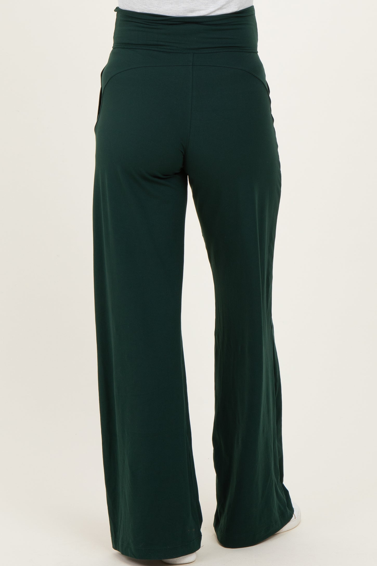 Forest Green Crossover Waist Active Wide Leg Maternity Pant