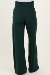 Forest Green Crossover Waist Active Wide Leg Maternity Pant