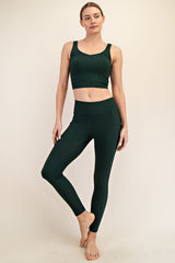 Forest Green Ribbed Active Legging