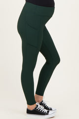 Forest Green Ribbed Active Maternity Legging