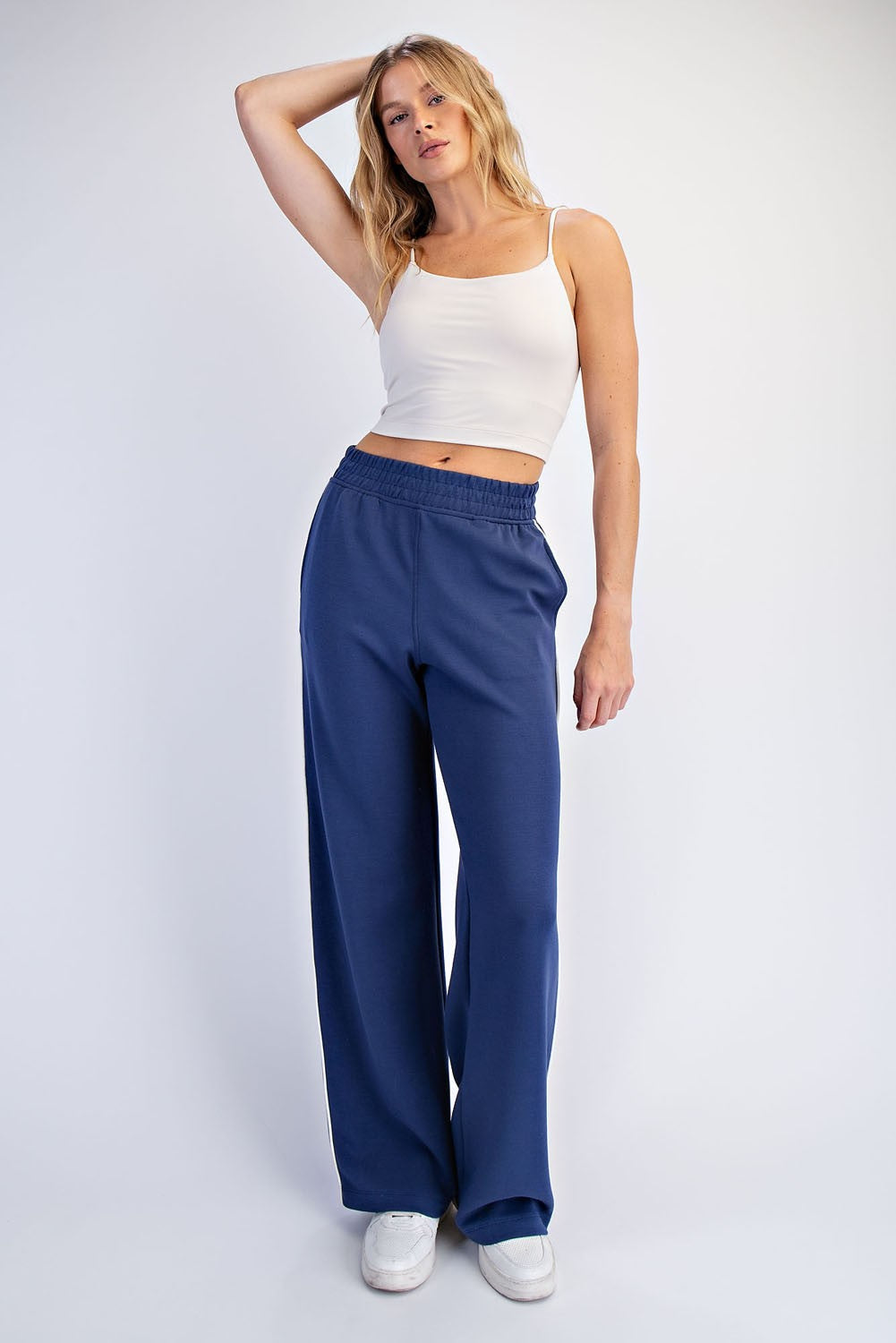 Navy Stripe Detail Lounge Pants