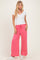Hot Pink Mineral Wash Wide Leg Ankle Pants