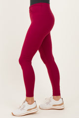Wine Crossover Waistline Leggings