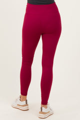 Wine Crossover Waistline Leggings