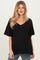 Black Oversized Reversible V-Neck Maternity Tee