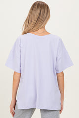 Lavender Oversized Reversible V-Neck Maternity Tee
