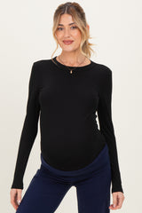 Black Long Sleeve Maternity Top