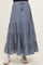 maternity wear grey tiered maxi skirt with drawstring waist and model wearing sneakers