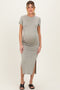 Moss Gathered Waist Maternity Midi Dress