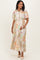 Multicolor Patchwork Print Button Down Maternity Maxi Dress