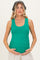 Green Ribbed Scoop Neck Maternity Tank Top