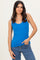 Aqua Blue Ribbed Scoop Neck Tank Top