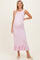 Light Pink Ribbed Knit Sleeveless Ruffle Hem Maternity Maxi Dress