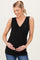 Black Crossover Ruched Maternity Nursing Tank