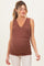 Brown Crossover Ruched Maternity Nursing Tank