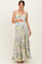 Ivory Floral Pleated Sleeveless Maternity Maxi Dress