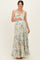 Ivory Floral Pleated Sleeveless Maternity Maxi Dress
