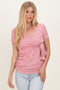 Mauve Floral Wrap Fitted Nursing Top