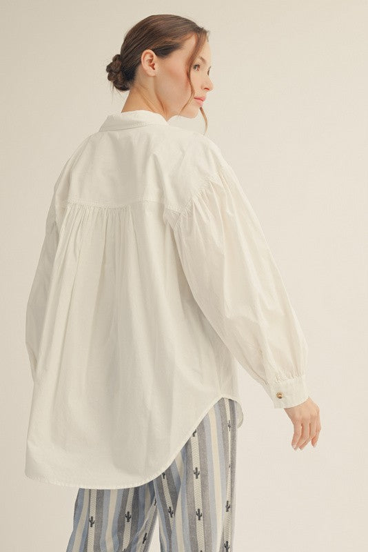 Ivory Button Down Lightweight Casual Shirt
