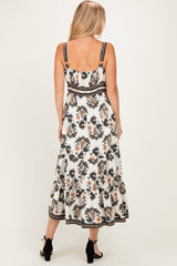 Black Floral Sleeveless Tiered Maxi Dress