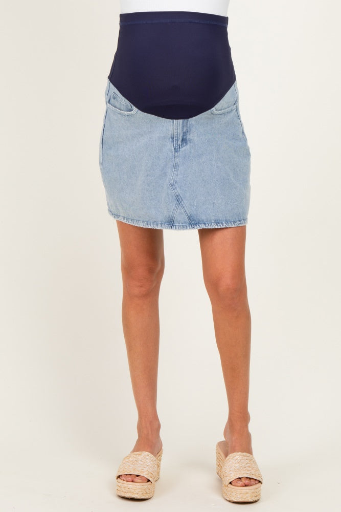 Light Denim Maternity Jean Skirt