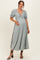 Green Ribbed Short Sleeve Empire Waist V-Neck Maternity Maxi Dress