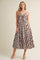 Chocolate Gingham Tie Front Racerback Midi Dress