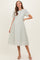 Light Olive Embroidered Floral Maternity Midi Dress