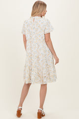 Ivory Floral Eyelet Lace Midi Dress