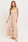 Blush Halter Smocked Ruffle Tier Hem Maxi Dress