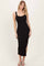 Black Lace Trim Side Slit Tank Dress