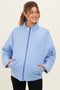 Sky Blue Oversized Quilted Maternity Jacket