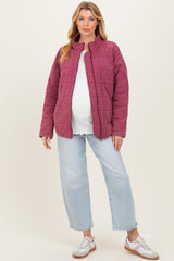 Raspberry Oversized Quilted Maternity Jacket