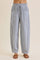 Ocean Blue Striped Cotton Barrel Leg Pants