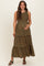 Multicolor Floral Smocked Sleeveless Tiered Maternity Maxi Dress