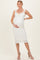 Cream Lace Ruffle Accent Sleeveless Maternity Midi Dress